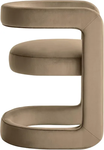 Miniatura 7 de Modway Winslow Silla de comedor de terciopelo resistente a las manchas en alabastro, sillón de barril con respaldo abierto, silla de comedor