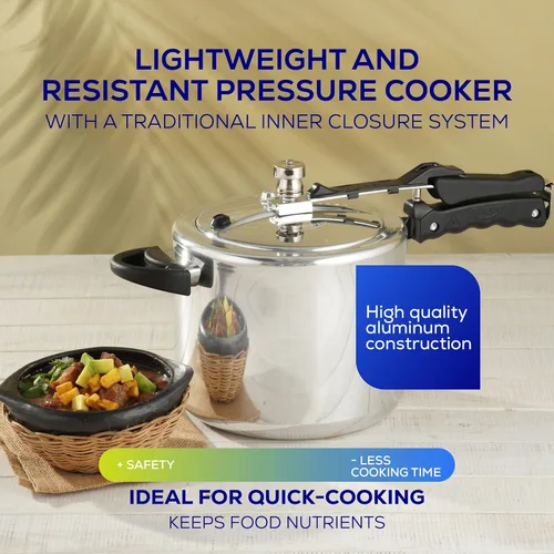 Miniatura 2 de Universal (6.3 Quarts / 6 Litros) Olla de presión, 7 porciones, olla de presión de aluminio con múltiples sistemas de seguridad y mangos resistentes