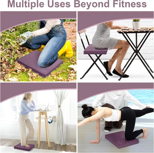 Miniatura 4 de StrongTek Almohadilla de equilibrio de espuma extra ancha para terapia física, 19 x 15.8 x 2.4 pulgadas, almohadilla de espuma TPE de alta densidad