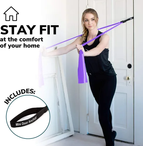Miniatura 6 de Resistance Bands for Working Out 7Ft Long Resistance Bands Super Exercise Bands with Carry Pouch and Door Anchor I Latex Free Workout Bands