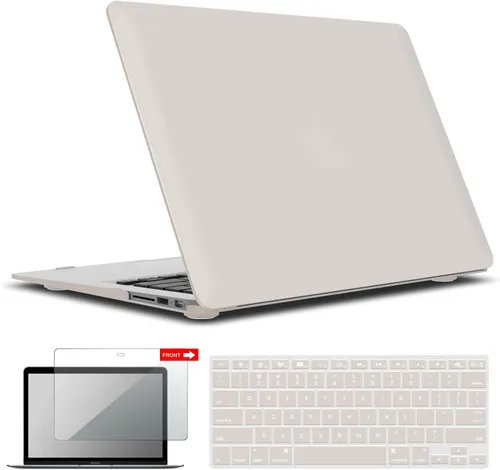 Miniatura 42 de iBenzer Carcasa rígida de plástico con superficie suave 3 en 1 y cubierta para teclado y protector de visualización para MacBook Air, Negro