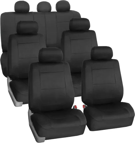 Miniatura 9 de FH Group Juego completo de fundas de neopreno impermeables para asiento de automóvil, de tres filas y 7 plazas, listas para bolsa de aire