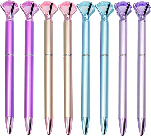 Miniatura 11 de Maydahui 12 bolígrafos de metal con diamantes grandes retráctiles, brillantes, para bodas, despedidas de soltera, fiestas