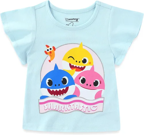 Miniatura 3 de Nickelodeon Baby Shark - Conjunto de camiseta, camiseta sin mangas y pantalones cortos para bebés y niños pequeños, rosa, azul o multicolor