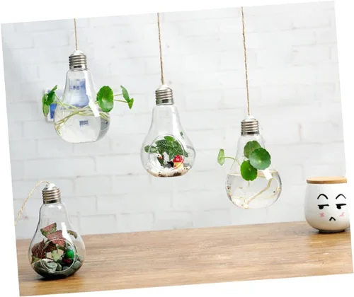 Miniatura 6 de Toddmomy Macetas redondas de cristal para colgar en la pared de las cuerdas de las macetas para las plantas de aire