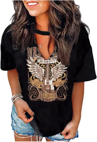 Smooth As Tennessee Whiskey & Sweet As Strawberry Wine - Camiseta con cuello en V para mujer, cuello de ojo de cerradura, camisetas de campo