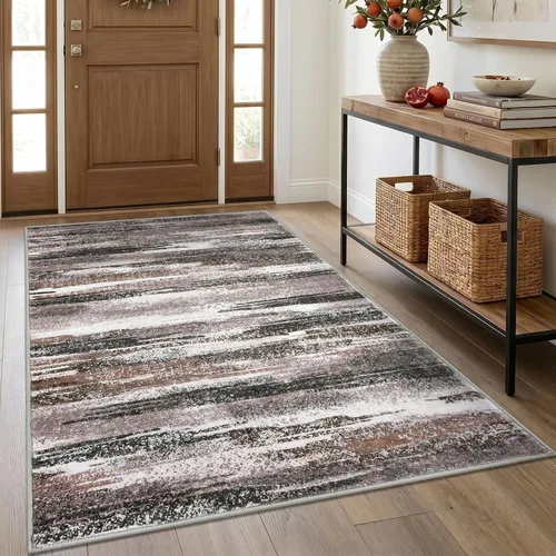 Miniatura 101 de Alfombra de pasillo moderna Lansny 2 x 6 pulgadas, alfombra de cocina lavable verde mostaza multicolor, alfombra antideslizante suave para pasillo