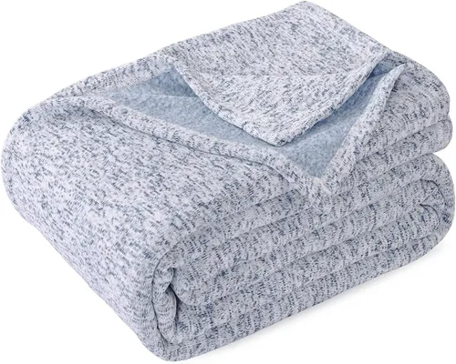 Miniatura 13 de KAWAHOME - Manta de punto para verano, ligera, transpirable, peluda, de jersey para sofá o cama