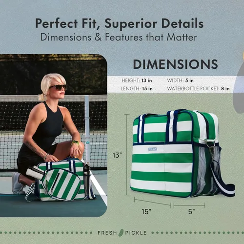 Miniatura 6 de Lola Bolsa Tote de Pickleball para Mujeres - Bolsa de Pickleball de Diseñador con Almacenamiento de Paleta, Bolsillos con Cremallera y Correa