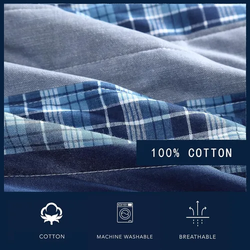 Miniatura 7 de Nautica - Juego de edredón tamaño King, juego de ropa de cama reversible de algodón, decoración del hogar de diseño para todas las estaciones