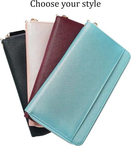 Miniatura 6 de Travel wallet Document Organizer RFID Passport Case Family Holder (Pearl Blue)
