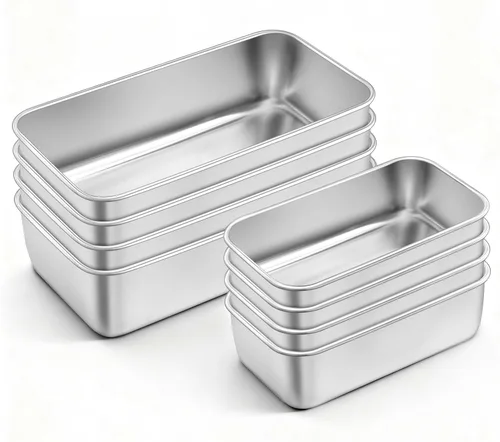 Miniatura 24 de LIANYU Paquete de 4 moldes para pan para hornear pan, molde para pan de 9 x 5 pulgadas, molde para pan de acero inoxidable para pastel de carne