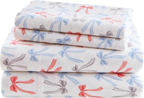 Miniatura 13 de Intelligent Design Juego de sábanas de franela 100% algodón, suave y acogedor, estampado de animales y estrellas lindos, cálido, ultrasuave