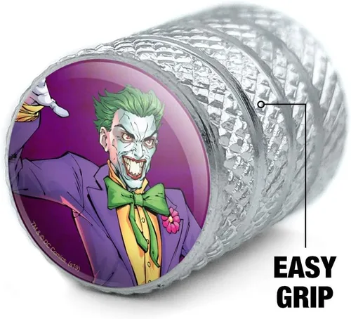 Miniatura 3 de GRAPHICS & MORE Batman Joker Carácter Llanta Llanta Llanta Aluminio Válvula Stem Caps