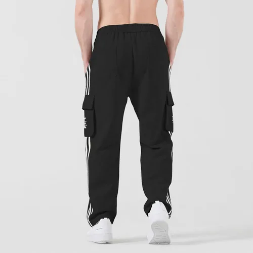 Miniatura 5 de HHZ Pantalones deportivos de algodón para hombre, casuales, holgados, para yoga, atléticos, para descansar, correr, pantalones de jersey para hombre