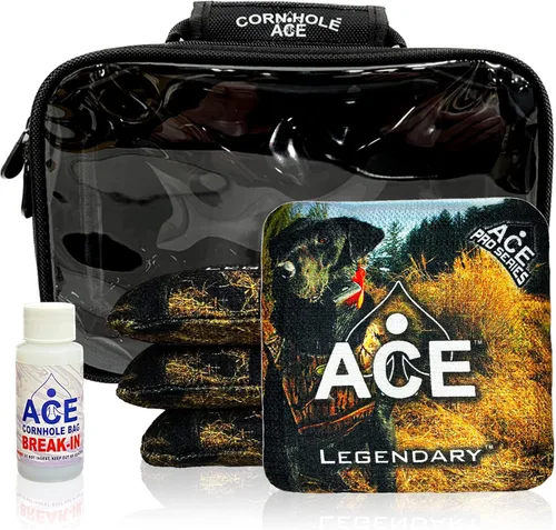 Miniatura 44 de Legendario Bolsos Cornhole ACE Pro + Kits PRO De doble lado, resbaladizos y pegajosos para todo clima Bolsa de descanso opcional y estuche