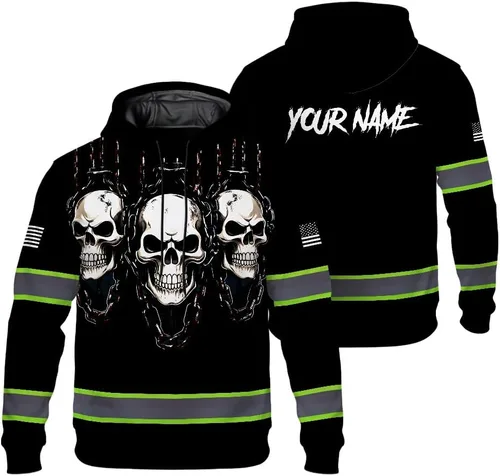 Miniatura 17 de Maddly Colección de ropa de trabajo de alta visibilidad con bandera de EE. UU. personalizada con nombre para trabajadores, corredores, camioneros