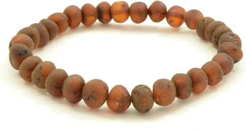 Pulseras de ámbar crudo para adultos hechas con banda elástica, 7 pulgadas, hechas a mano con cuentas de ámbar báltico sin pulir/certificado