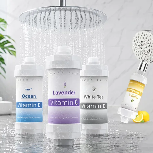 Miniatura 16 de 8 filtros de ducha de vitamina C para filtro de agua dura, accesorios de baño para ducha, bañera, lavanda, jazmín, té blanco, océano, melocotón
