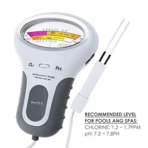 Miniatura 4 de Medidor de cloro y pH 2 en 1 para piscina, medidor de nivel CL2 de mano Prueba de análisis de calidad de agua de spa Analizador de monitor