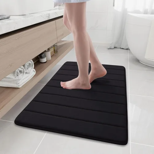 Buganda Tapete de baño de espuma viscoelástica, 35.4 x 24 pulgadas, ultra suave y antideslizante, absorbente de agua y lavable a máquina, tapete