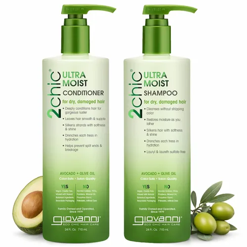 Miniatura 8 de GIOVANNI 2chic - Juego de champú y acondicionador ultra reparador, para cabello dañado y sobreprocesado, ayuda a restaurar la elasticidad natural