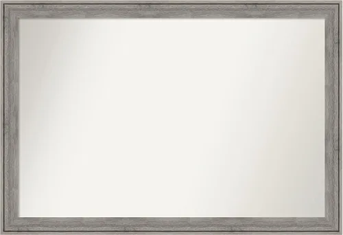 Miniatura 164 de Amanti Art Espejo de pared personalizado no biselado (24.5 x 24.5 pulgadas), marco gris marrón alta, varios tamaños personalizados, espejo de baño