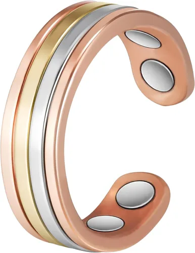 Miniatura 13 de Anillos de cobre para mujer, anillo magnético ajustable de cobre puro (FUTI)