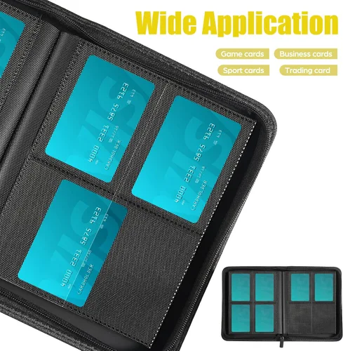 Miniatura 5 de Pemocyny Carpeta de cartas coleccionables con fundas, amarilla, capacidad de almacenamiento para 288 cartas, duradera e impermeable Amarillo