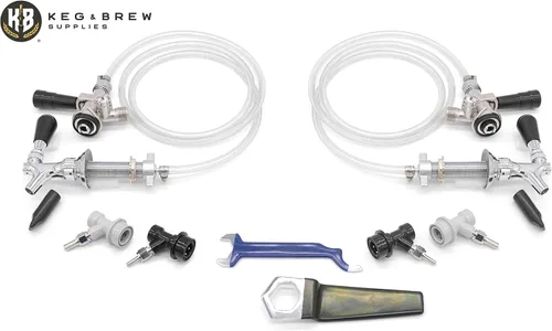 Miniatura 2 de K&B Keezer/Kegerator - Kits de conversión de sistema de cerveza de barril para refrigerador (variaciones de tamaño) (2 grifos)