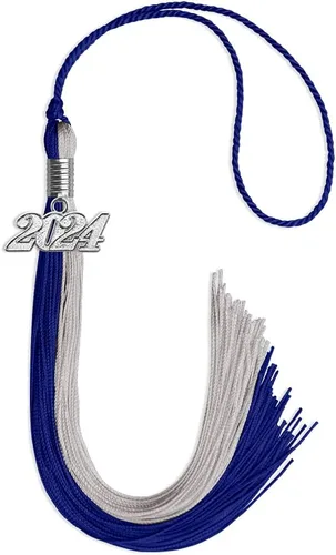 Miniatura 140 de Endea Graduation Borla de doble color con gota de fecha plateada (negro/oro antiguo, 2025)