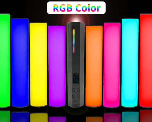 Miniatura 3 de Paquete de 2 varitas de luz RGB de mano W200, iluminación LED, luz de mano, luz de fotografía, Vlog con magnético CRI95+ 2500K-9000K batería