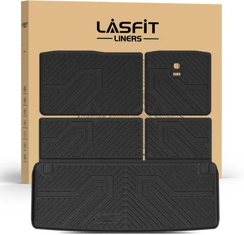 LASFIT Tapete de carga y respaldo para Nissan Armada/Infiniti QX80 2019-2024, TPE para todo tipo de clima, ajuste personalizado, fácil de limpiar,