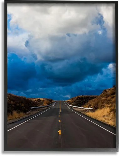 Stupell Industries Carretera Carretera Bajo Nubes Colgantes Campo Rural, Diseño de Steve Smith