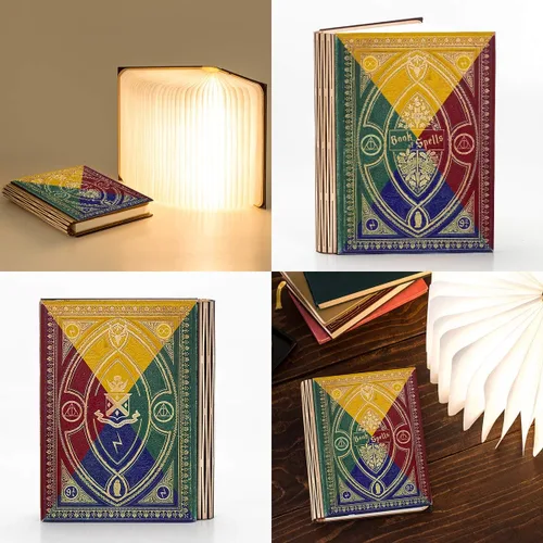 Miniatura 2 de KleverCase Lámpara de lectura recargable de 360 grados con temática de cubierta de libro, luz nocturna, escritorio, luz de noche