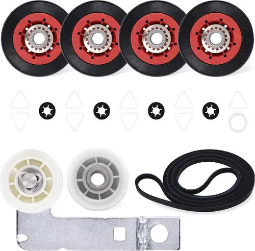 KIT DE REPARACIÓN DE SECADORA MEJORADA BlueStars 4392067 & Polea tensora W10837240 - Para Whirlpool, Maytag, Kenmore Secadora MEDB835DW4 MGDB835DW4