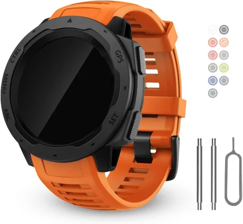 Miniatura 9 de Correa de repuesto para reloj Garmin Instinct, correa de silicona suave compatible con Garmin Instinct 2/Solar/Tactical