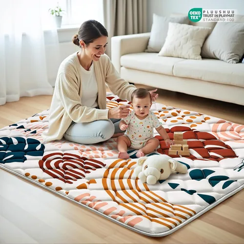 Miniatura 2 de Alfombras de Juego para Bebés para el Piso, Alfombra de 71x59 para Corralito de Bebés, Alfombra de Gateo Extra Gruesa y Suave para el Piso, Alfombra