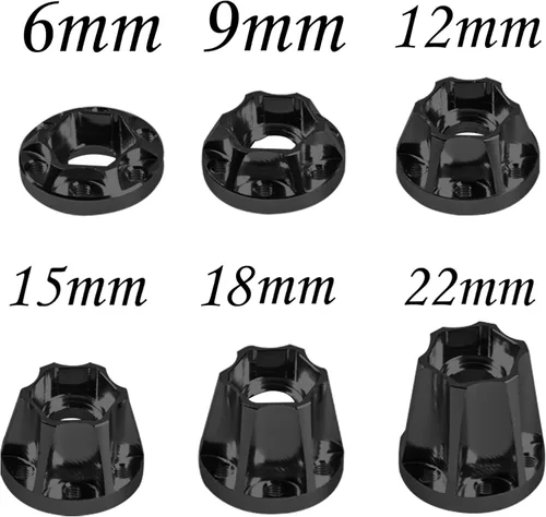Miniatura 2 de Metal RC Cubo Hexagonal de Rueda de 12 mm Extensión Combinador Compatible con Llanta de 1.9/2.2 pulgadas Axial SCX10 Traxxas TRX4 D90 1/10 RC Negro