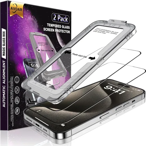 Miniatura 15 de Paquete de 2 protectores de pantalla de privacidad para iPhone 13 Pro Max /14 Plus [kit de alineación automática] vidrio templado, protección