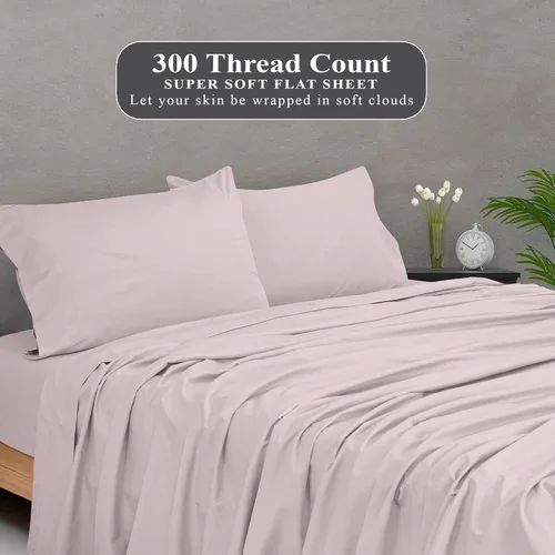 Miniatura 5 de Royale Linens Sábana encimera de 300 hilos 100% algodón peinado de fibra larga - Super suave - Sábanas superiores - Sábana encimera Cal King