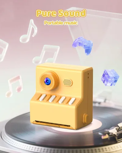 Miniatura 7 de Cámara de impresión instantánea para niños naranja: Cámara de impresión instantánea HODDRCCN - 2.5 horas de tiempo de uso - Grabación de video 1080P