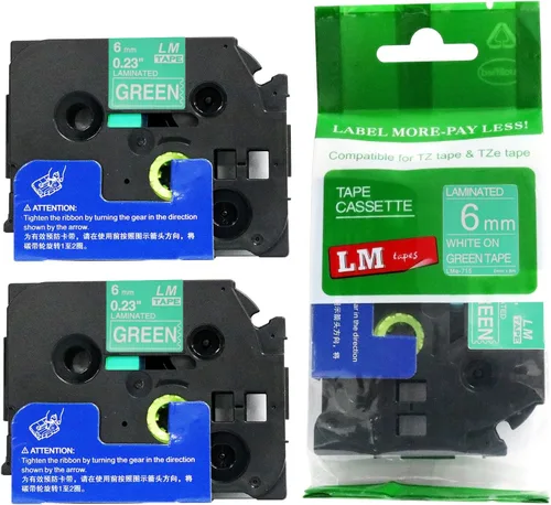 Miniatura 44 de Paquete de 1 unidad LM Tapes LMe511 Premium de 1/4 de pulgada con impresión negra en etiqueta azul compatible con Brother TZe-511 P-Touch, incluye