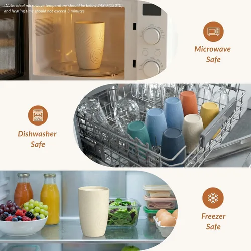 Miniatura 5 de Homienly Vasos de plástico irrompibles para cocina, campamento, picnic, caravana, microondas y lavavajillas, vasos de 16 onzas para niños, agua