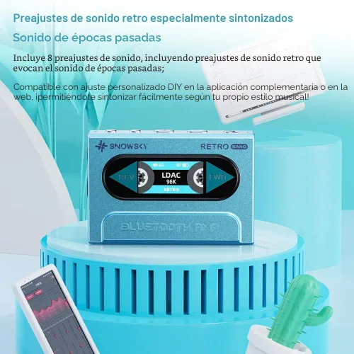 Miniatura 7 de FiiO/Snowsky Retro Nano Bluetooth USB DAC AMP con LDAC, aptX Adaptive, aptX LL (salida desequilibrada de 3.5mm y salida equilibrada de 4.4mm)