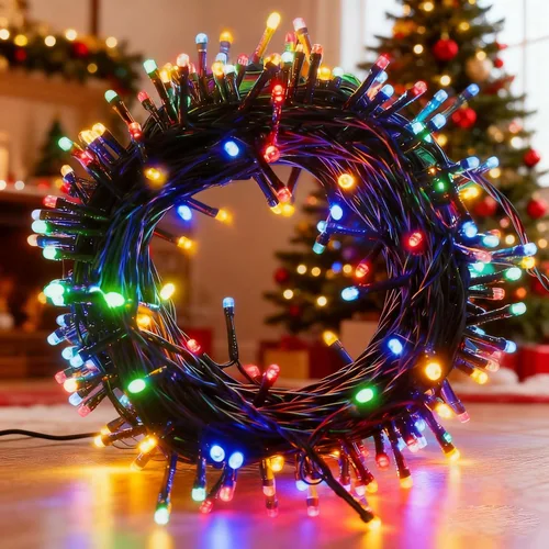 Miniatura 12 de FULLBELL Tira de luces rojas para interiores, 8 modos de luces de Navidad enchufables para dormitorio, 33 pies, 100 LED al aire libre