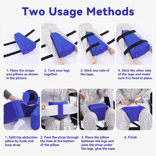 Miniatura 7 de HOMBYS Almohada de abducción de cadera 2 en 1 después de cirugía, separador de rodilla separable de cuña de abducción con correa para separar