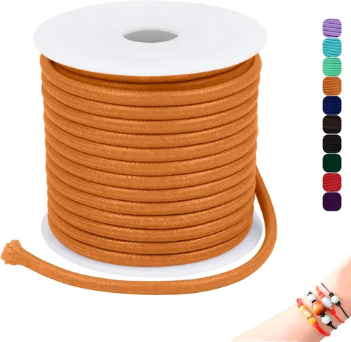 Miniatura 26 de CAMAL Cuerda de cera de 0.069 pulgadas para hacer pulseras, hilo encerado de 23 yardas para joyería y pulsera, cordón encerado para manualidades