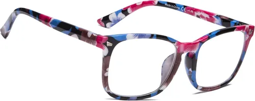 BLUELESS Gafas de lectura para mujer - Lectores de moda para damas (Floral, 0.00)