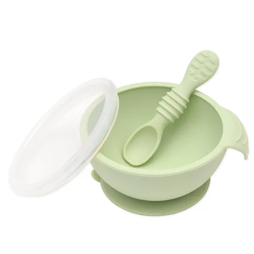 Miniatura 23 de Bumkins Tazón Disney Mickey Mouse, juego de alimentación de silicona con succión, incluye cuchara, elementos de entrenamiento para el destete guiado
